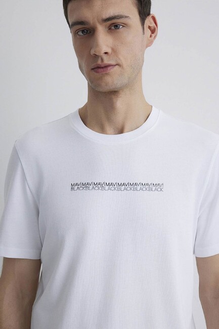 Erkek Kısa Kol Tişört 0612647-620 Beyaz - Thumbnail