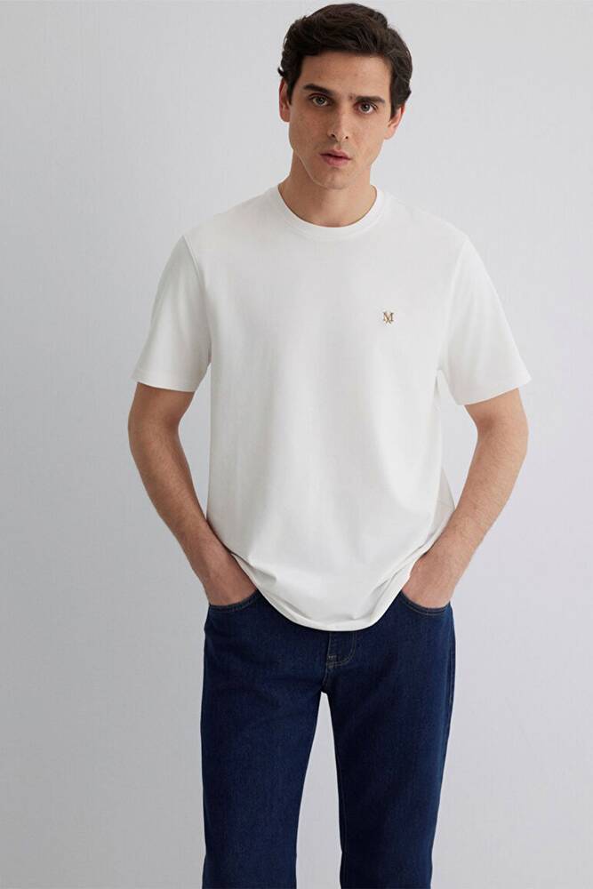 Erkek Kısa Kol Tişört 0612736-70057 Ekru 