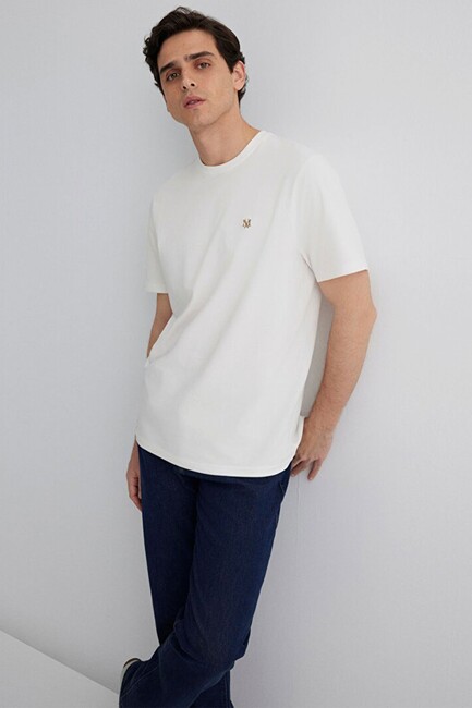 Erkek Kısa Kol Tişört 0612736-70057 Ekru (3)
