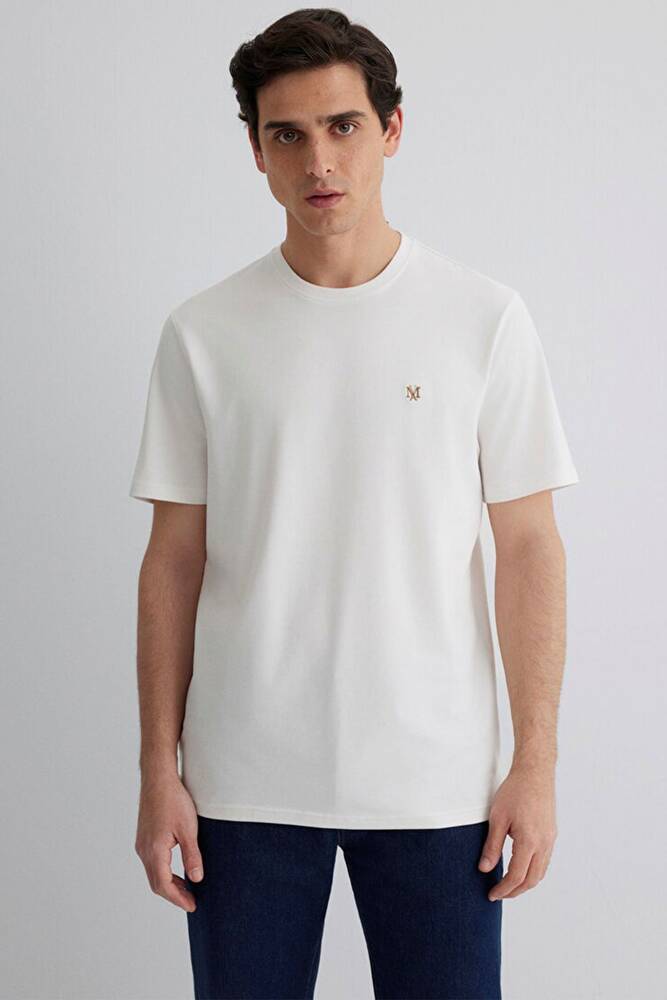 Erkek Kısa Kol Tişört 0612736-70057 Ekru 