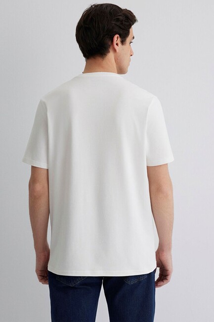 Erkek Kısa Kol Tişört 0612736-70057 Ekru - Thumbnail