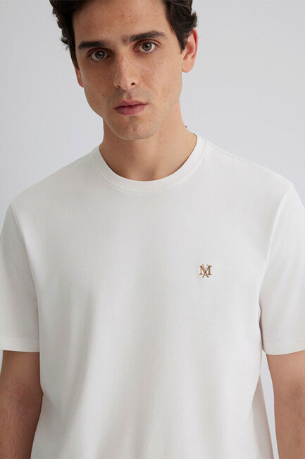 Erkek Kısa Kol Tişört 0612736-70057 Ekru - Thumbnail