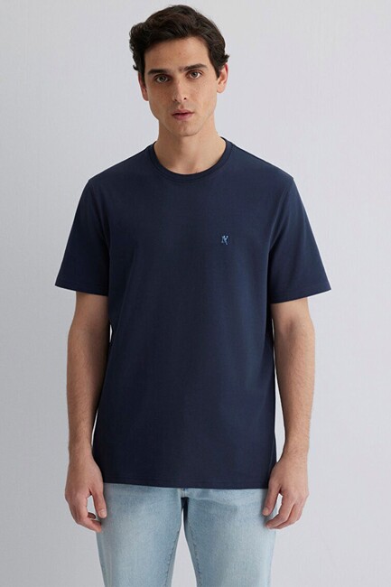 Erkek Kısa Kol Tişört 0612736-82183 Lacivert (3)