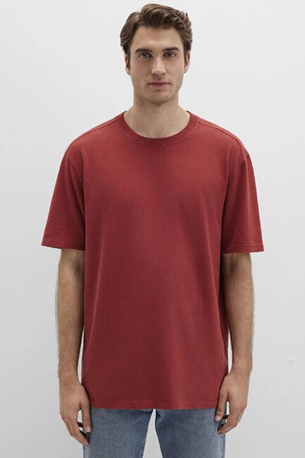 Erkek Kısa Kol Tişört 0613044-70457 Kırmızı - Thumbnail