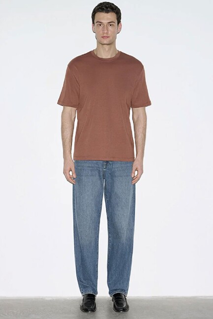 Erkek Kısa Kol Tişört 0613168-70250 Kahve - Thumbnail