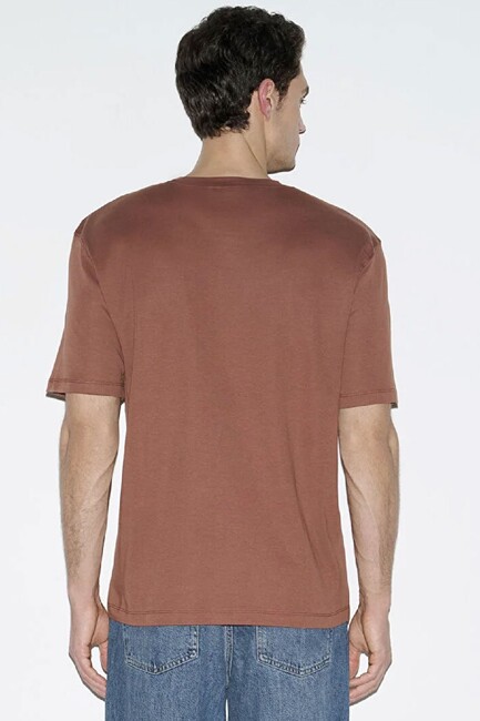 Erkek Kısa Kol Tişört 0613168-70250 Kahve - Thumbnail