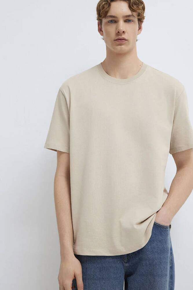 Erkek Kısa Kol Tişört 066249-70004 Bej 
