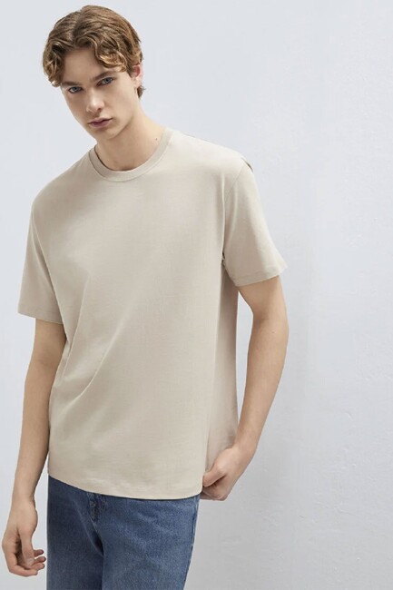 Erkek Kısa Kol Tişört 066249-70004 Bej (2)