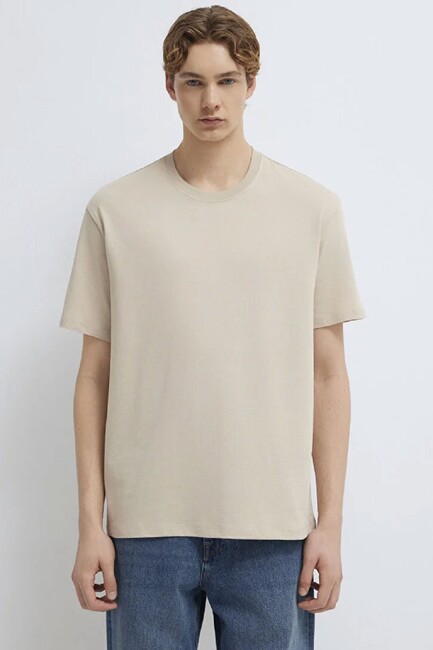 Erkek Kısa Kol Tişört 066249-70004 Bej (3)