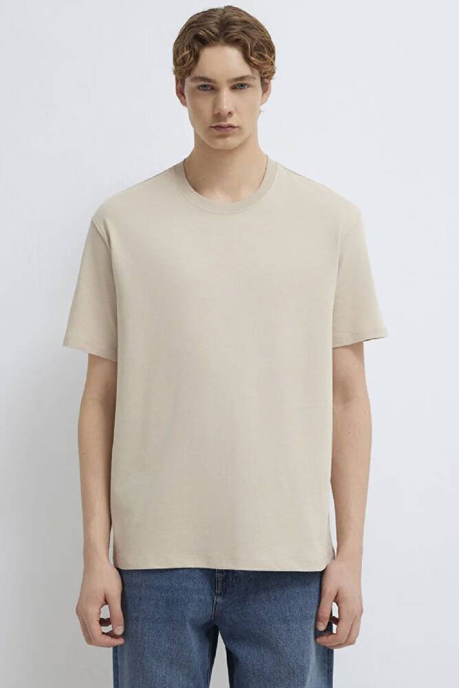 Erkek Kısa Kol Tişört 066249-70004 Bej 