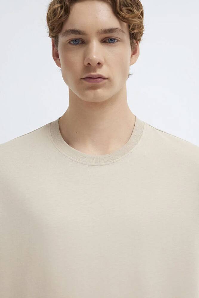 Erkek Kısa Kol Tişört 066249-70004 Bej 