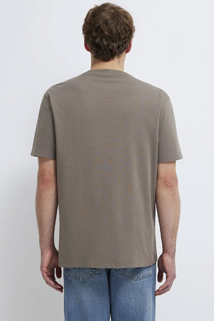 Erkek Kısa Kol Tişört 066249-87875 Kahve - Thumbnail