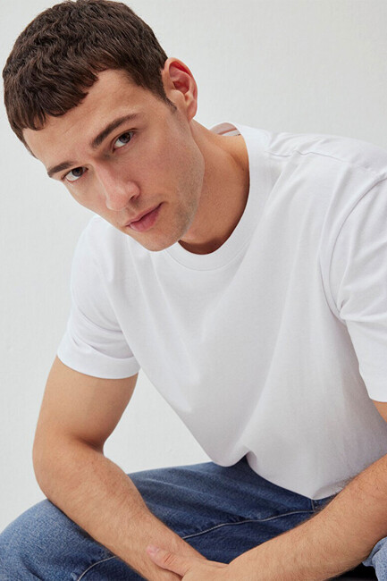 Erkek Kısa Kol Tshırt 066249-620 Beyaz - Thumbnail