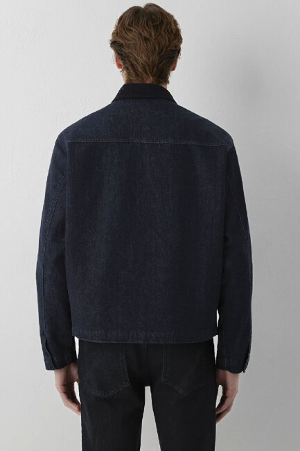 Erkek Larry Denim Ceket 0110719-A3960 Lacivert  - 6