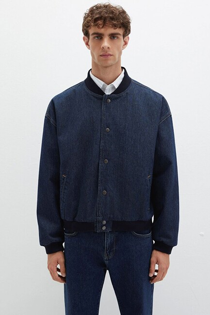 Erkek Leroy Street Denim Ceket 0110718-90840 Mavi - Thumbnail