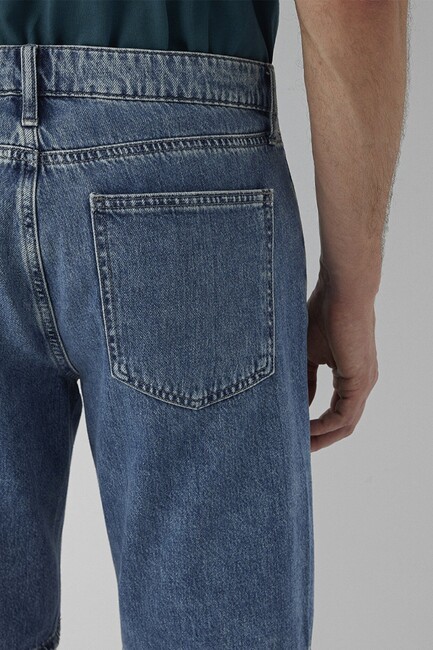 Erkek Lısbon Denim Şort 0421039-A3305 Mavi - Thumbnail