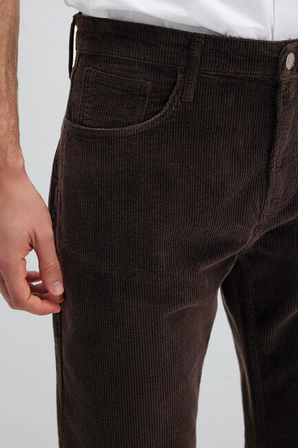 Erkek Lısbon Kadife Pantolon 0010039-91176 Kahve - Thumbnail
