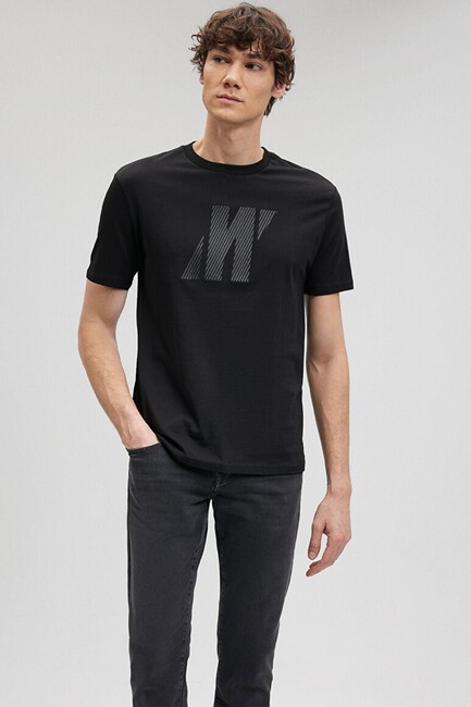 Erkek Logo Baskılı Tişört 067034-900 Siyah (2)