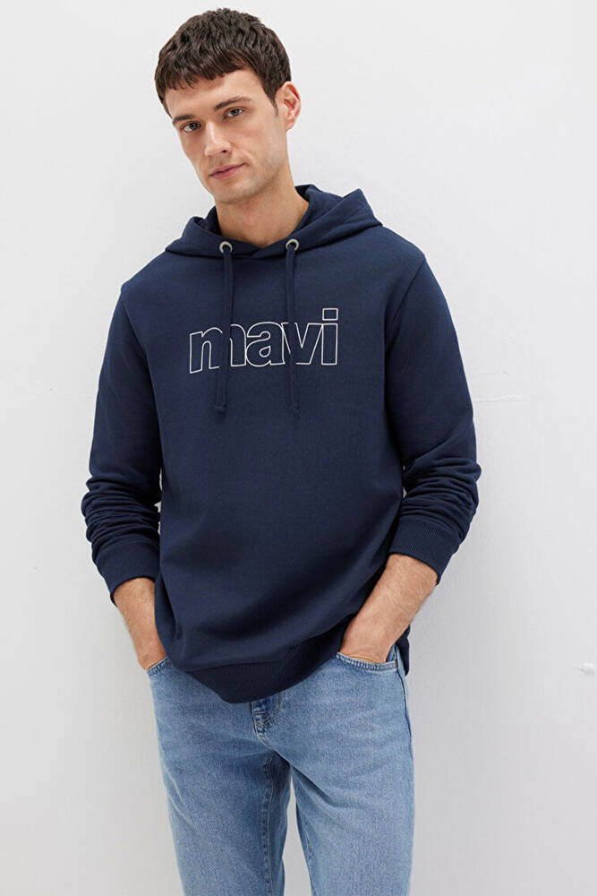Erkek Logo Kapüşonlu Sweat 065606-28417 Lacivert 