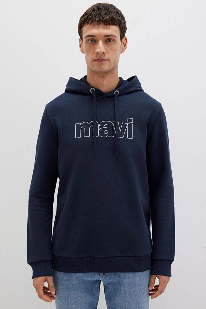 Erkek Logo Kapüşonlu Sweat 065606-28417 Lacivert 