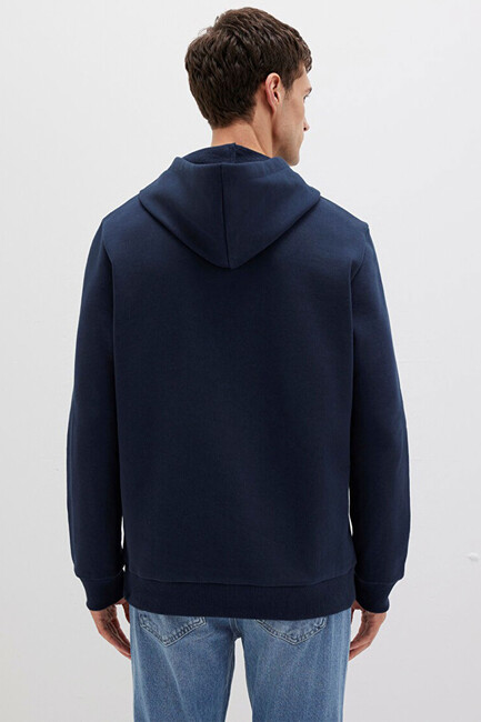 Erkek Logo Kapüşonlu Sweat 065606-28417 Lacivert - Thumbnail
