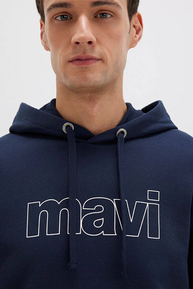 Erkek Logo Kapüşonlu Sweat 065606-28417 Lacivert 