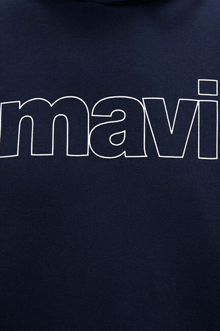 Erkek Logo Kapüşonlu Sweat 065606-28417 Lacivert - Thumbnail