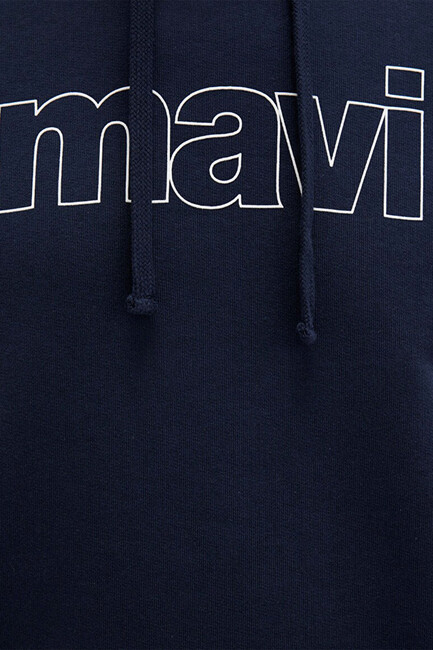 Erkek Logo Kapüşonlu Sweat 065606-28417 Lacivert - Thumbnail