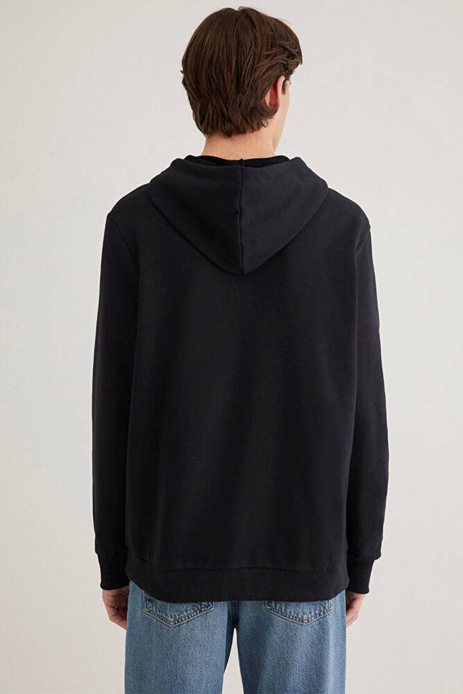 Erkek Logo Kapüşonlu Sweat 065606-900 Siyah 