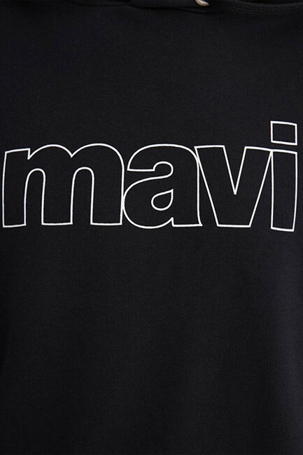 Erkek Logo Kapüşonlu Sweat 065606-900 Siyah - Thumbnail