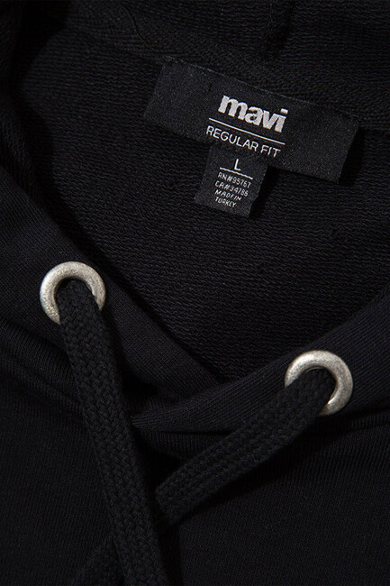 Erkek Logo Kapüşonlu Sweat 065606-900 Siyah - Thumbnail