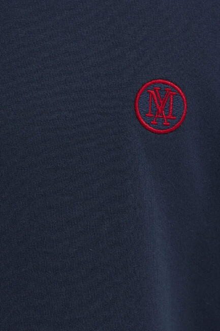 Erkek Logo Nakışlı Tişört 067074-33207 Lacivert - Thumbnail