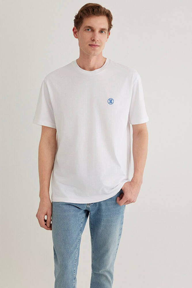 Erkek Logo Nakışlı Tişört 067074-620 Beyaz 