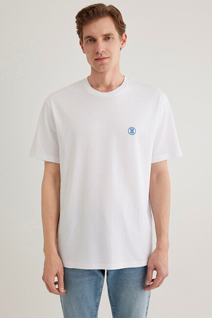 Erkek Logo Nakışlı Tişört 067074-620 Beyaz (3)