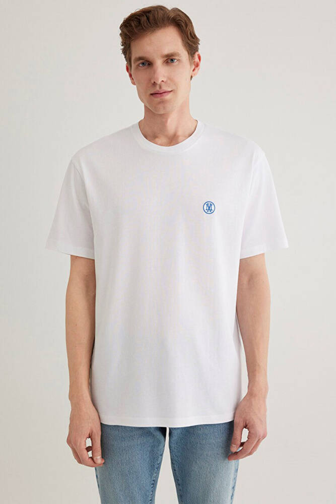 Erkek Logo Nakışlı Tişört 067074-620 Beyaz 