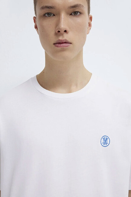 Erkek Logo Nakışlı Tişört 067074-620 Beyaz (1)