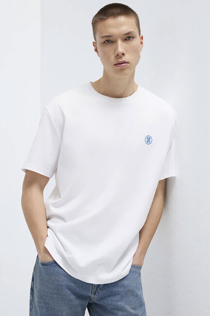 Erkek Logo Nakışlı Tişört 067074-620 Beyaz (2)
