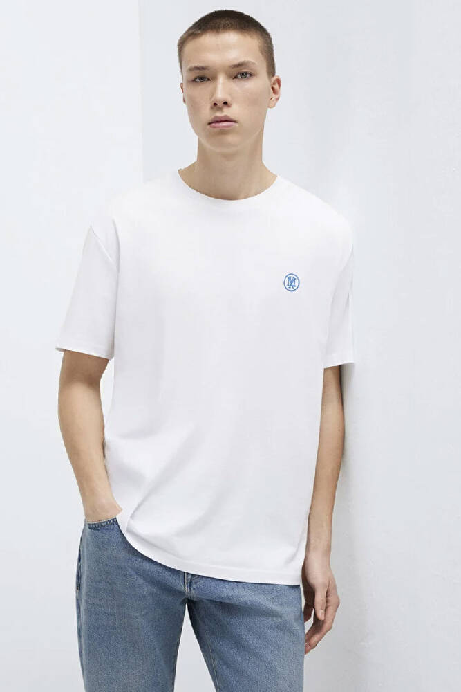 Erkek Logo Nakışlı Tişört 067074-620 Beyaz 