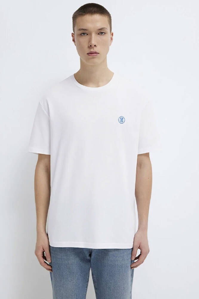 Erkek Logo Nakışlı Tişört 067074-620 Beyaz 