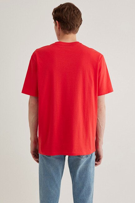 Erkek Logo Nakışlı Tişört 067074-70471 Kırmızı - Thumbnail