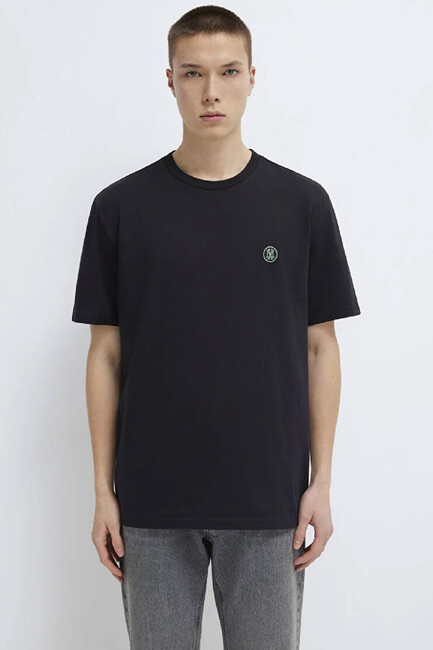 Erkek Logo Nakışlı Tişört 067074-900 Siyah - Thumbnail
