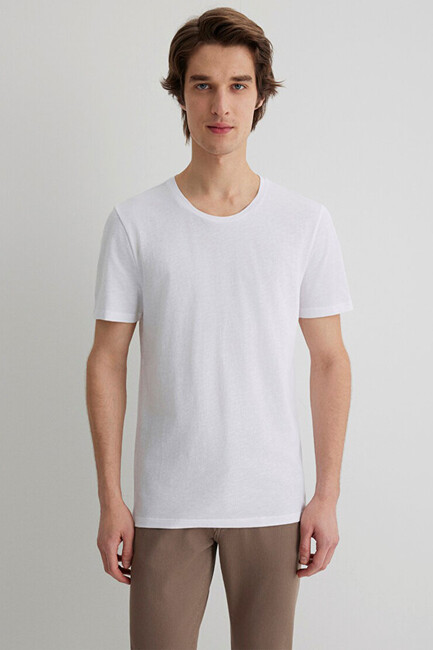 Erkek Logo Tişört 064681-620 Beyaz (3)