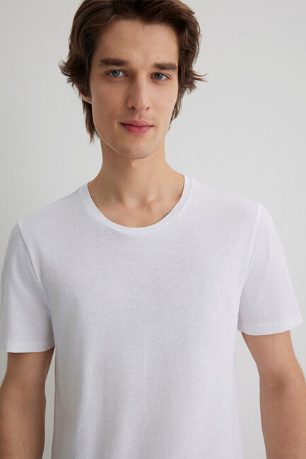 Erkek Logo Tişört 064681-620 Beyaz - Thumbnail