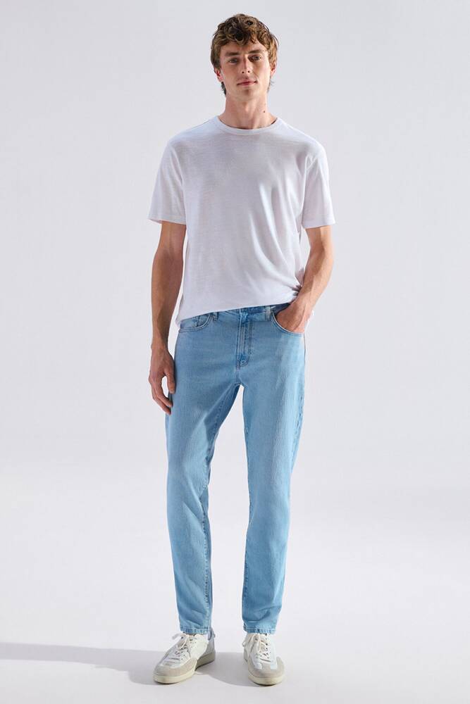 Erkek London Classic Comfort Jean Pantolon 0010172-A3259 Mavi 
