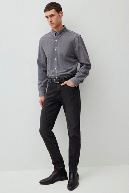 Erkek London Classic Jean Pantolon 0010172-87848 Gri (1)