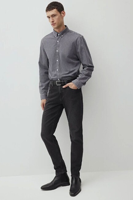 Erkek London Classic Jean Pantolon 0010172-87848 Gri (1)