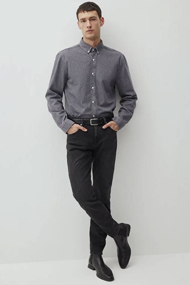 Erkek London Classic Jean Pantolon 0010172-87848 Gri 