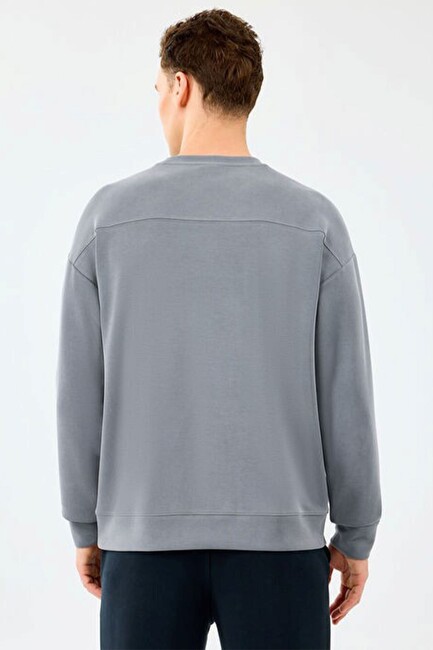 Erkek Loose Crewneck Sweat S2510041-1767 Gri (2)