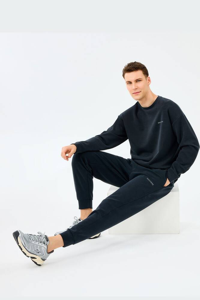 Erkek Loose Crewneck Sweat S2510041-3817 Siyah 