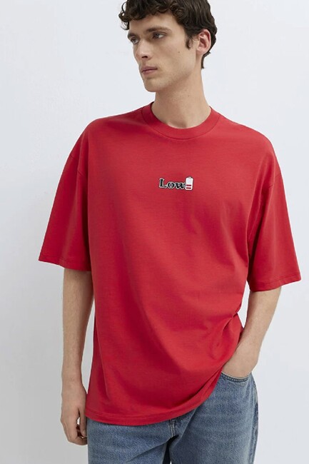 Erkek Low Battery Tişört 0613376-70428 Kırmızı (2)